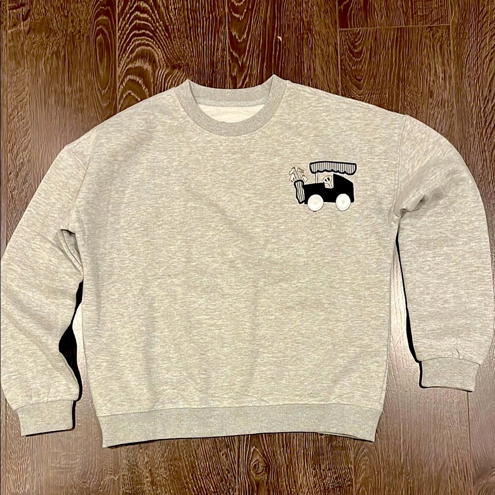 Judith March Gray Crewneck Golf Sweater